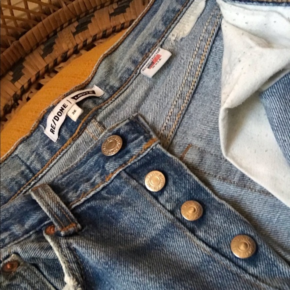 Re/Done Cropped High Waisted Jeans - Picture 2 of 8